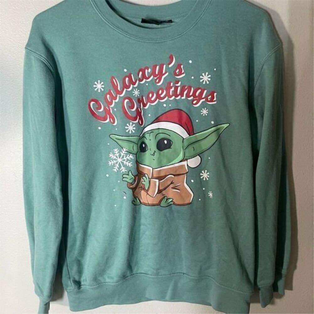Star Wars The Mandalorian Christmas Sweater Green Baby Yoda Unisex